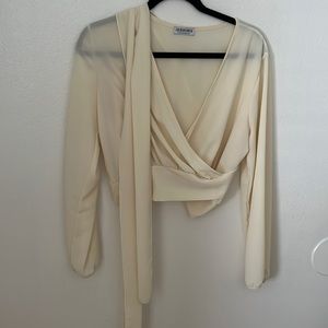 Long sleeve wrap top